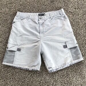 Vintage Levi's SilverTab Cargo Shorts Mens 40 White Khaki Hiking Outdoors Pocket